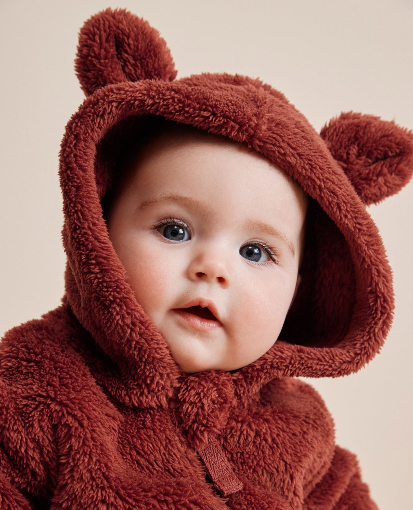 Baby Marshmallow Fleece Jacket in Madder Brown - main