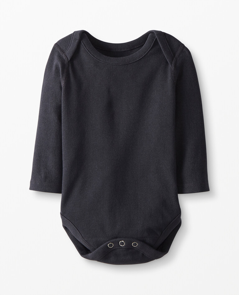 Baby Bodysuit In Organic Cotton in Soft Black - main