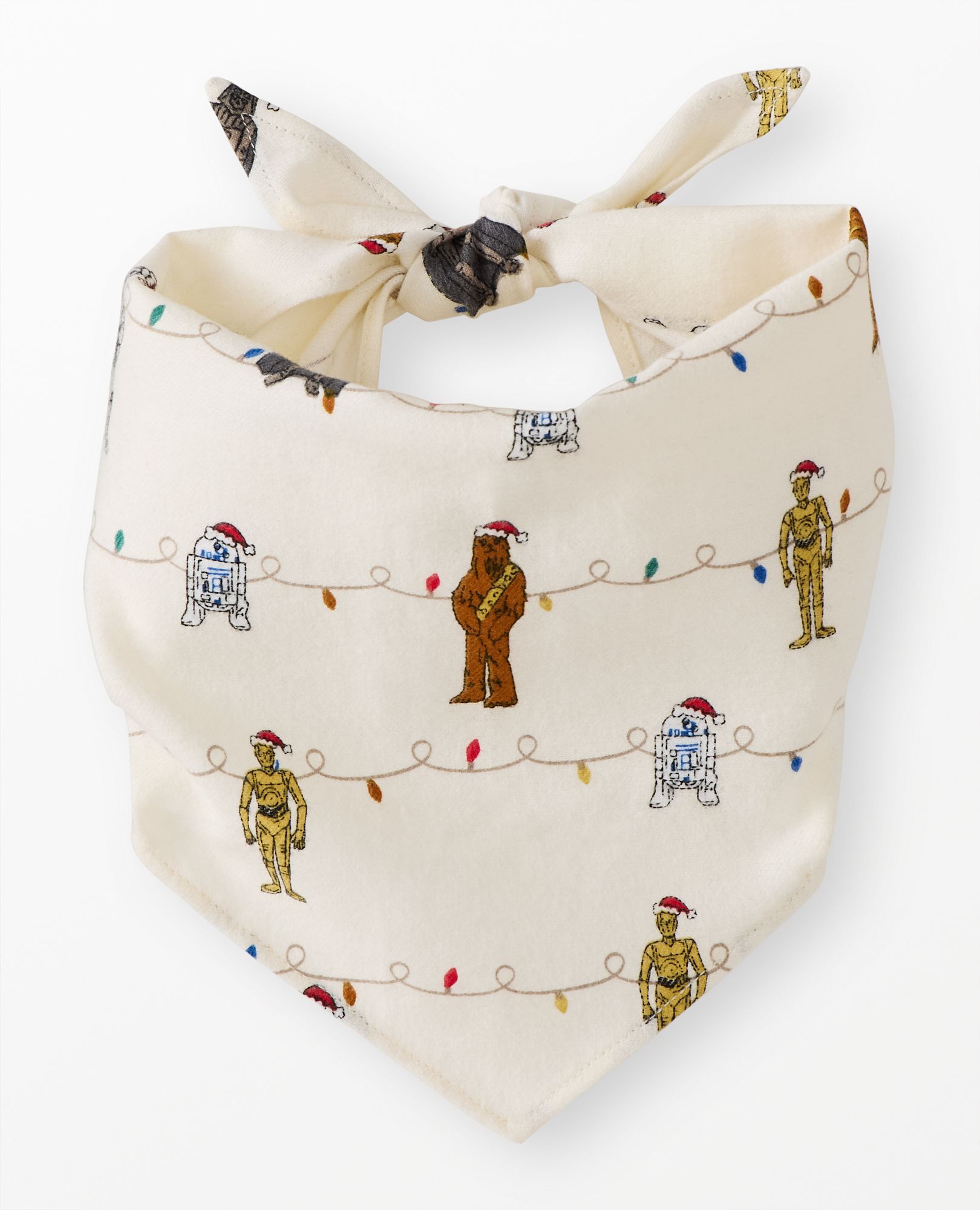 STAR WARS™ Holiday Flannel Dog Bandana in Star Wars String Lights on Ecru - main
