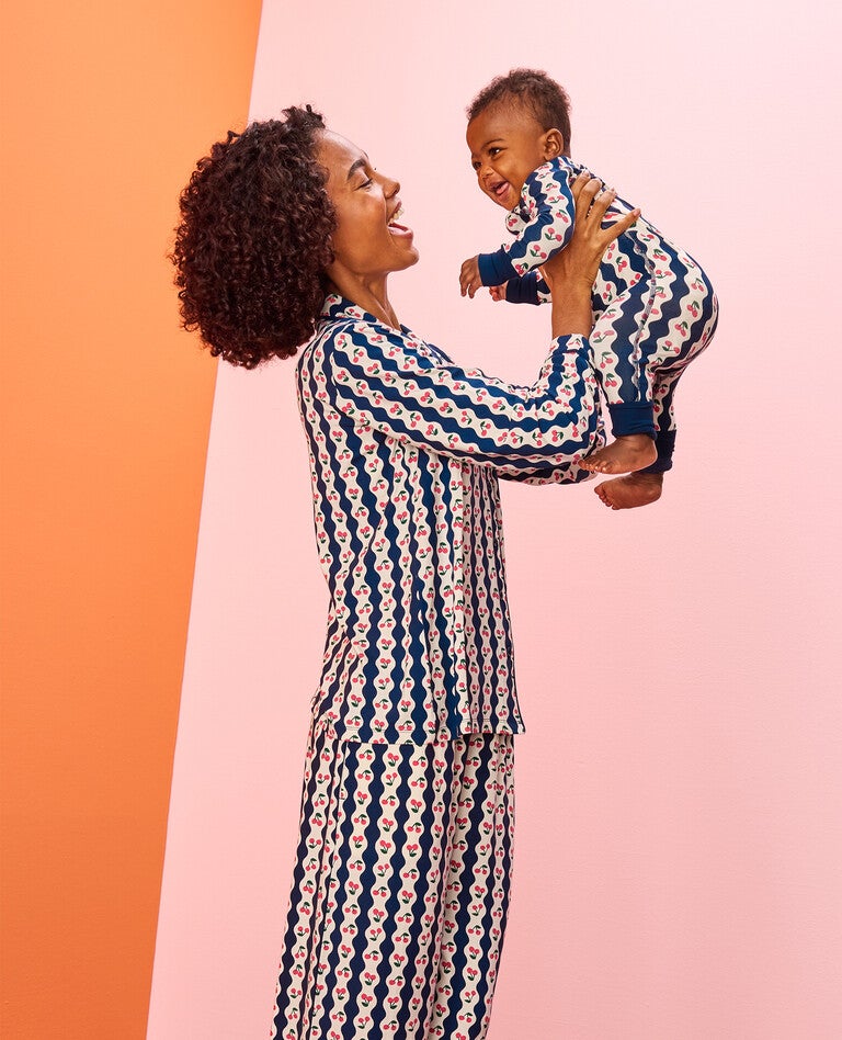 HannaSoft&trade; Cherry Wallpaper Mommy & Me Pajamas in  - main