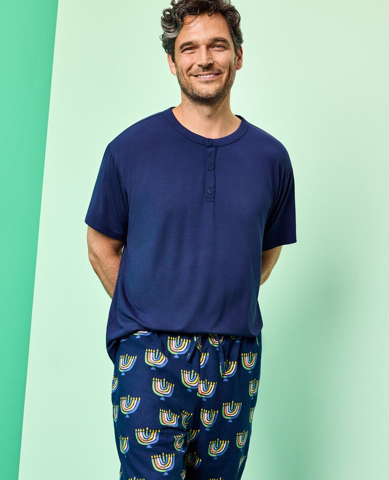 Holiday Rainbow Menorahs Matching Family Pajamas in  - main
