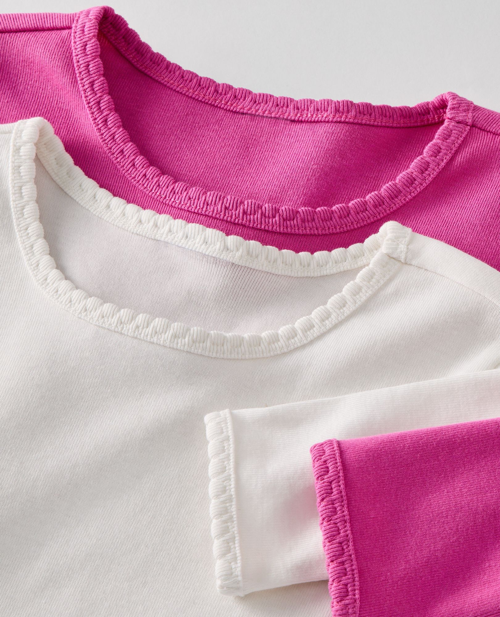 Long Sleeve Slim Fit Ribbed T-Shirt in Phlox Pink - main