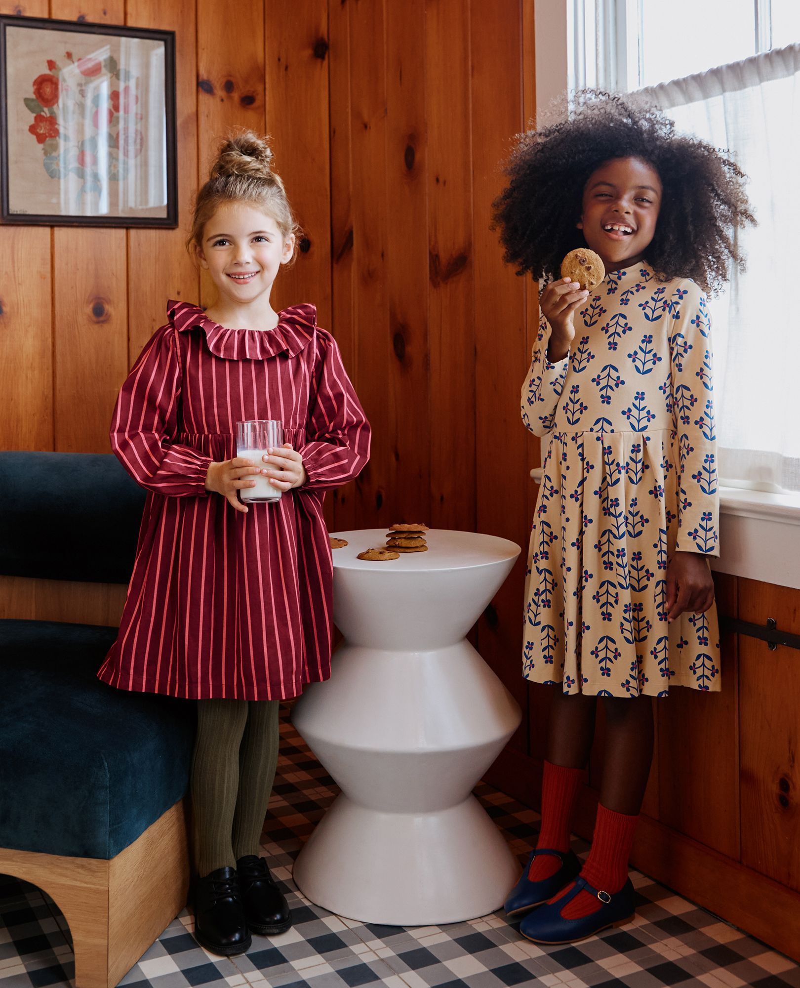 Long Sleeve Collared Twill Dress with Pockets | Hanna Andersson