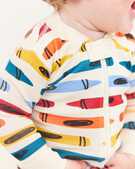 Baby Zip Footed Sleeper In Organic Cotton in Crayons - main