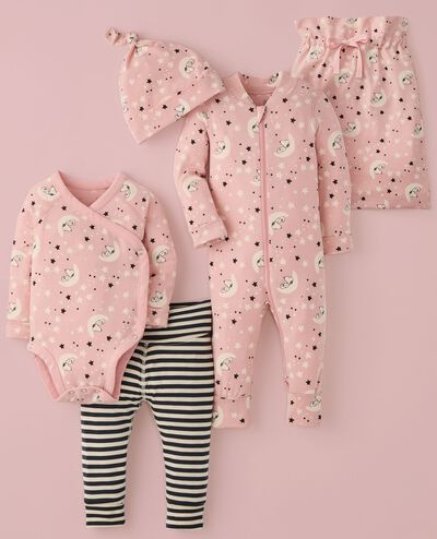 4-Piece Baby Peanuts Gift Set in HannaSoft™ ($118 value) in Snoopy Layette Pink - main