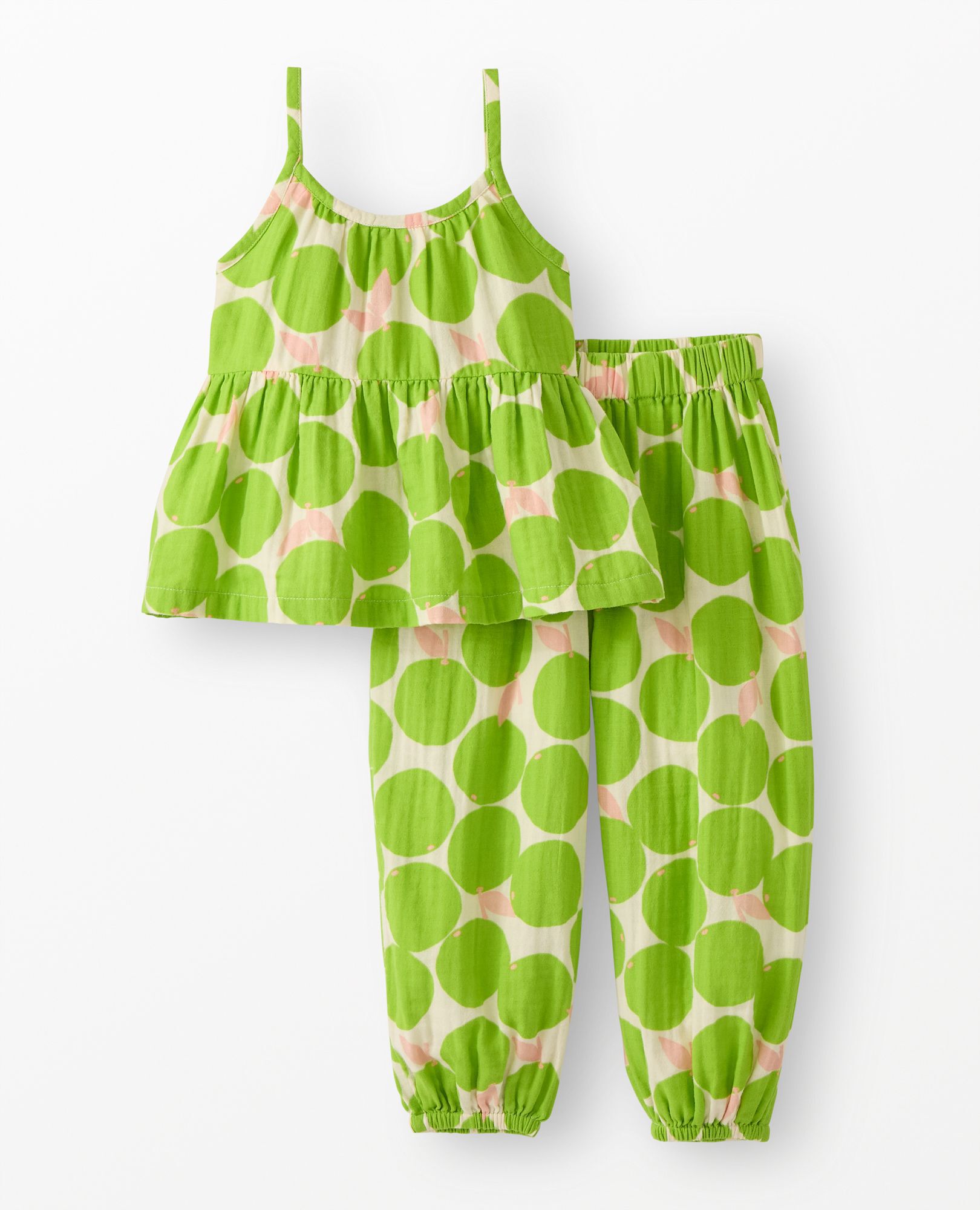 Sleeveless Muslin Top & Balloon Pants Set in Summer Pomelo - main