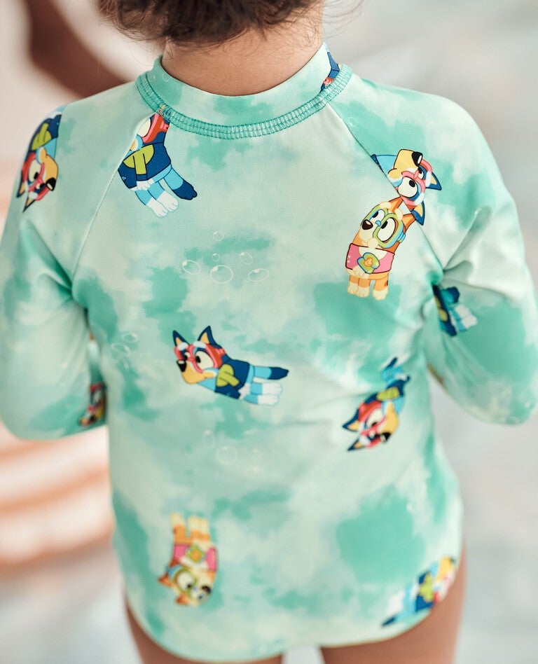 Bluey Rashguard Swimsuit in Bluey Pool - main