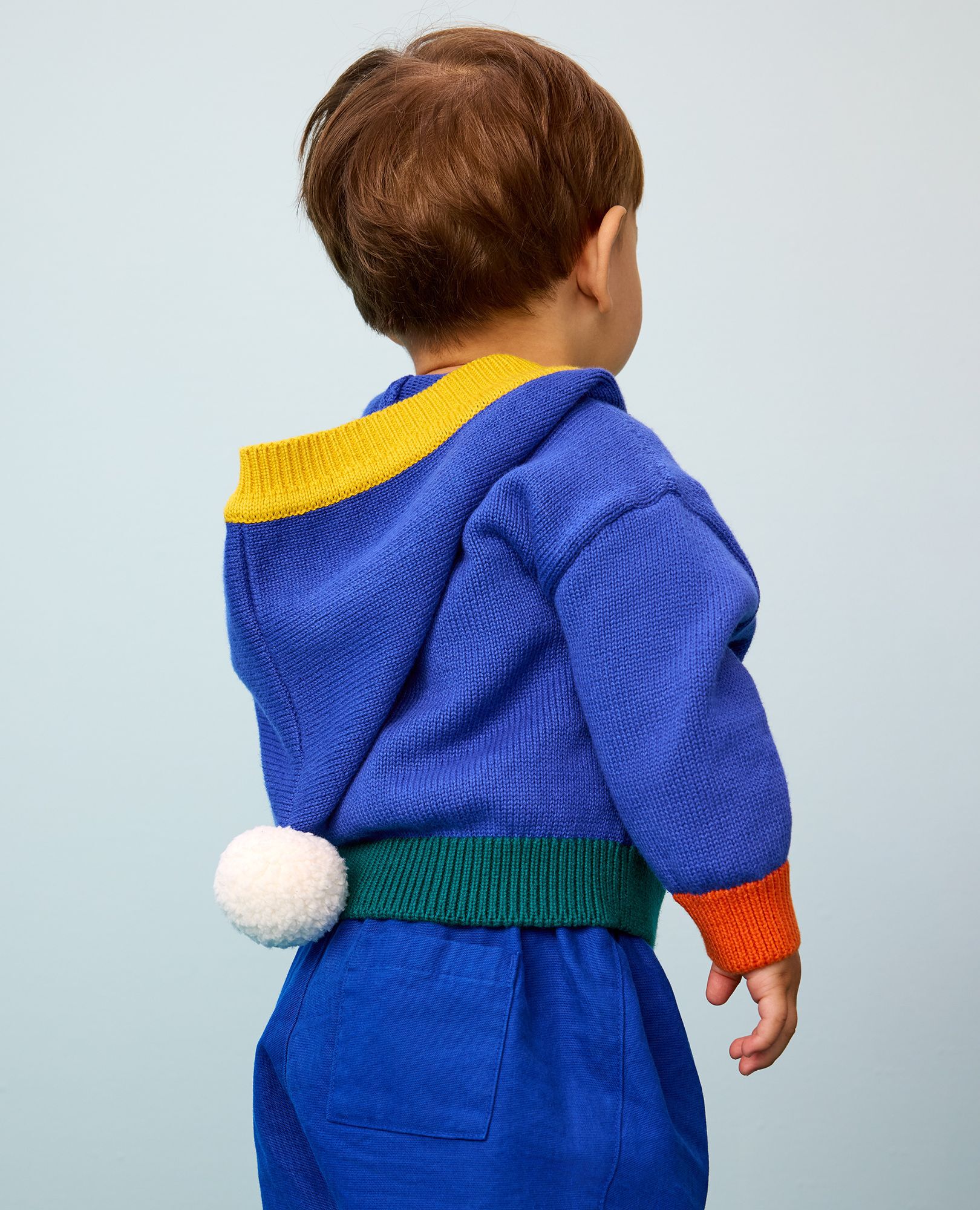 Baby Colorblock Sweater Jacket in Blue/Yellow/Green/Orange Colorblock - main