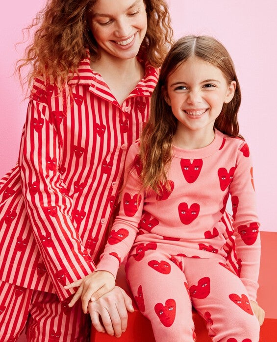 Baby Oeuf HannaJams™ Pajama Set in Hearts - 100% Organic Combed Cotton - Size 12-18 mos by Hanna Andersson