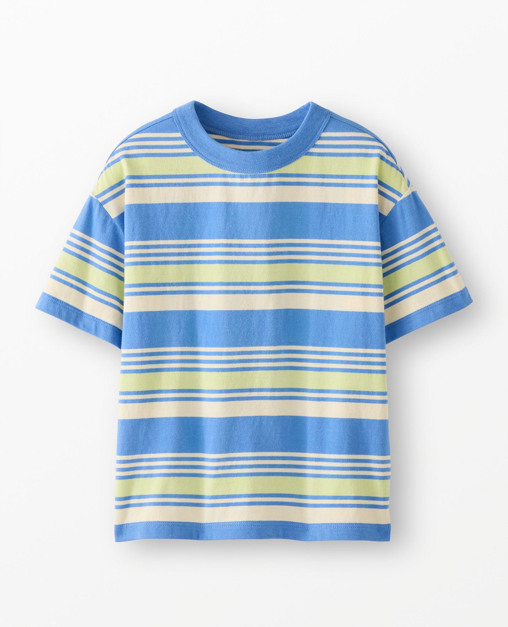 Striped T-Shirt in Horizon Blue/Almond Oil/Lily Green - main