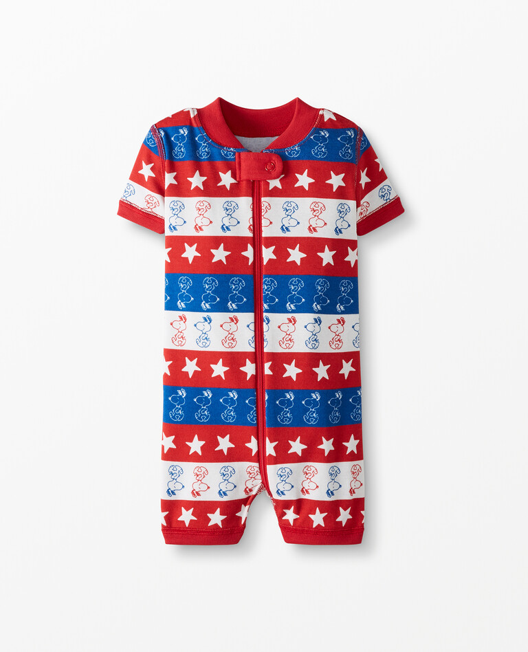 Peanuts 4th of July Shortie Sleeper in Snoopy Stars and Stripes - main