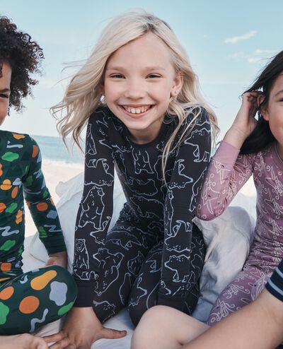 HannaSoft™ Pajama Set in North Air Bear Camo on Soft Black - main