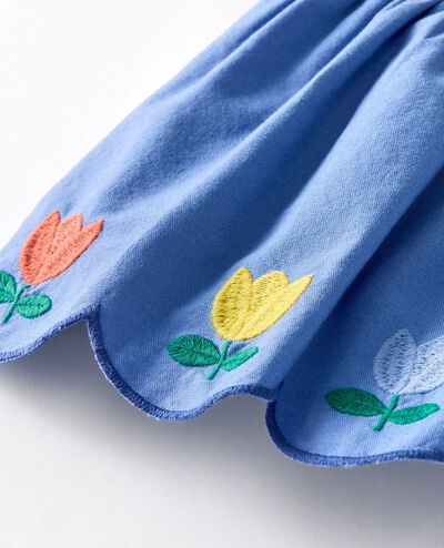 Baby Dolman Sleeve Linen Dress & Bloomers Set in Horizon Blue - main