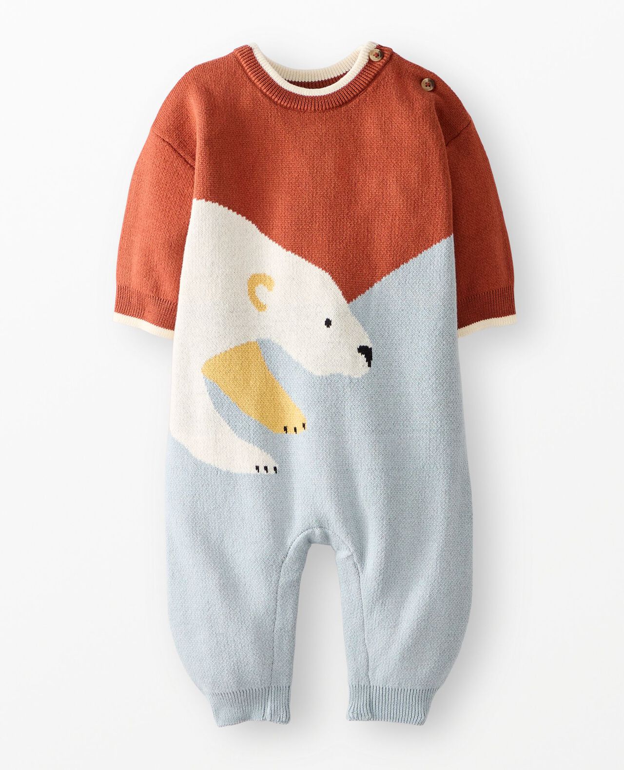 Baby Sweater Romper in Happy Polar Bear - main