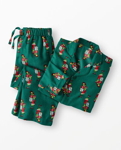 Dr. Seuss Grinch Flannel Pajama Set in Grinch Presents on Green - main