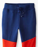 Colorblock Double Knee Slim Sweatpant In French Terry in Navy Blue - main