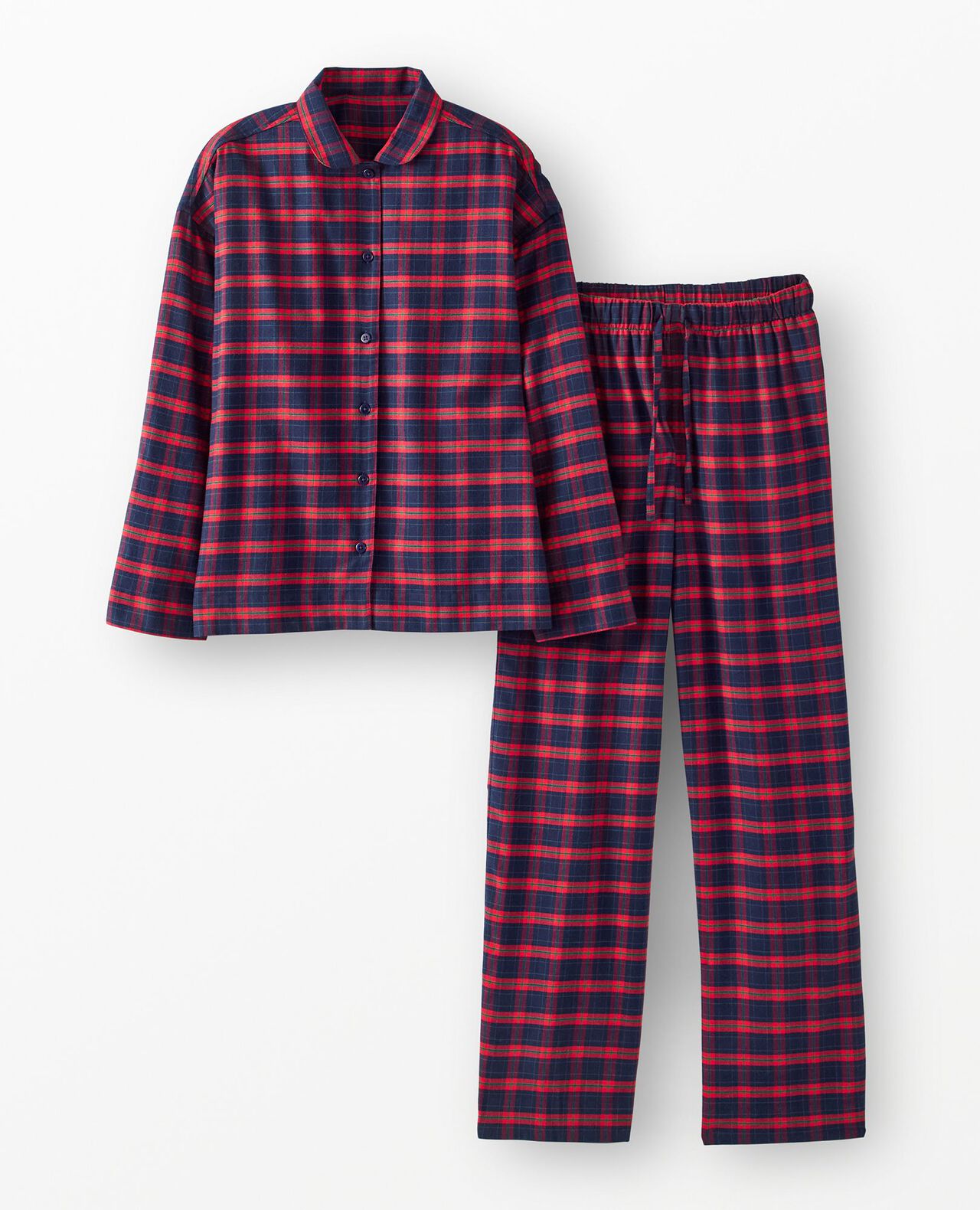Women's HannaSoft™ Flannel Pajama Set in Navy Holiday Plaid - main