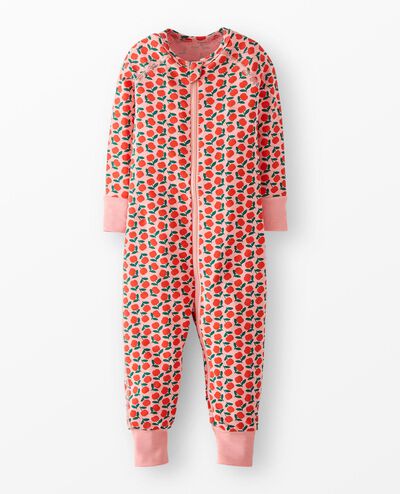 HannaSoft™ Stretch Sleeper in Red Apples on Pink - main