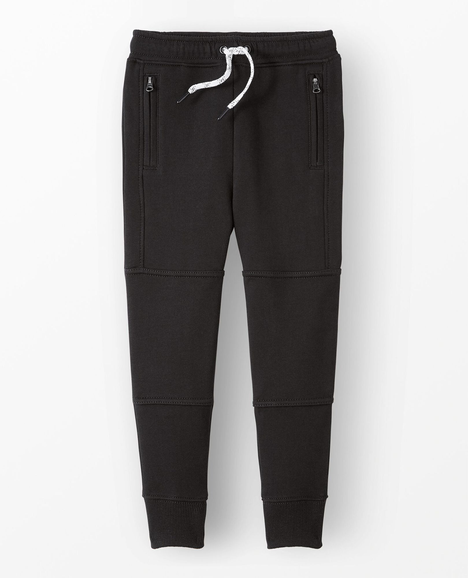 Slim Fit French Terry Double Knee Sweatpants in Black - main