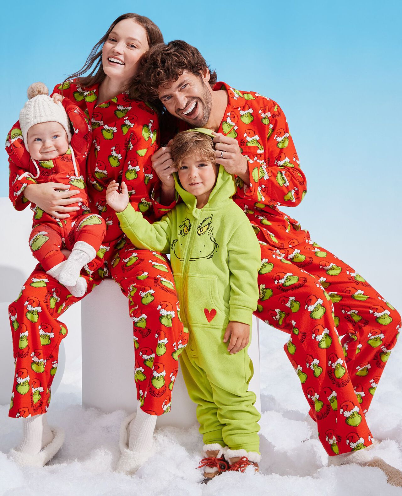 Adult Dr. Seuss Grinch Flannel Pajama Pants in Merry Grinchmas on Red - main