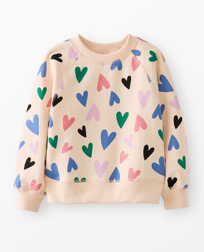 Heart French Terry Sweatshirt in Fluttering Hearts - main
