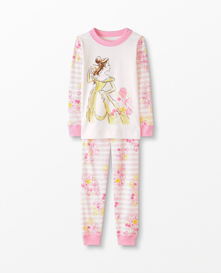 Disney Princess Long John Pajamas In Organic Cotton in Belle - main