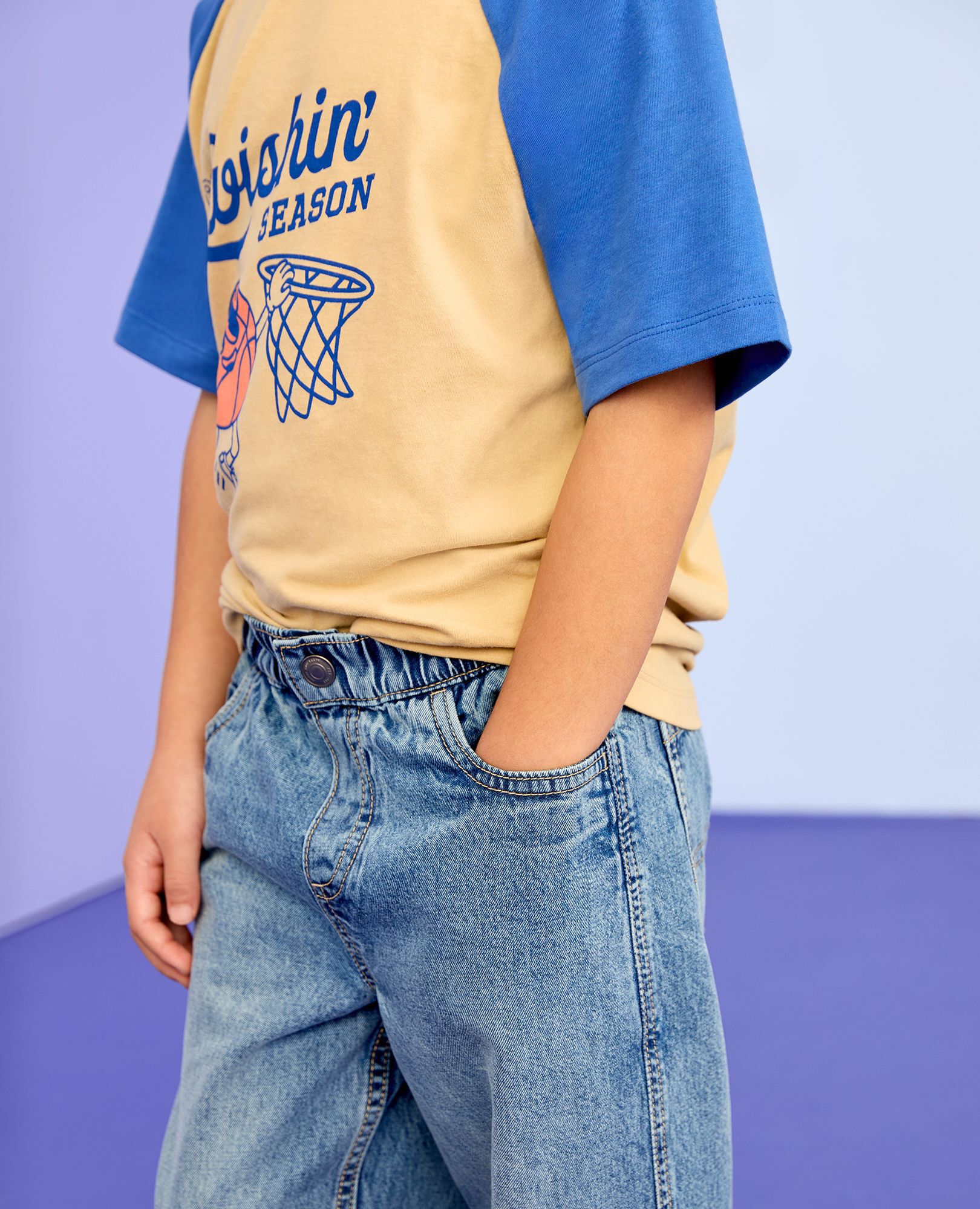 Raglan Sleeve Graphic T-Shirt in Swishin' Season - main