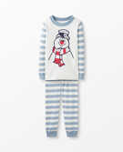 Warner Bros™ Frosty The Snowman Long John Pajamas In Organic Cotton in Frosty The Snowman Blue - main