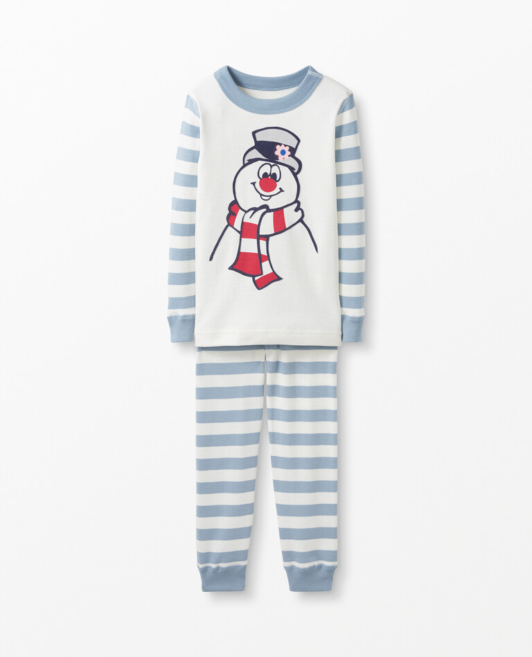 Warner Bros™ Frosty The Snowman Long John Pajamas In Organic Cotton in Frosty The Snowman Blue - main