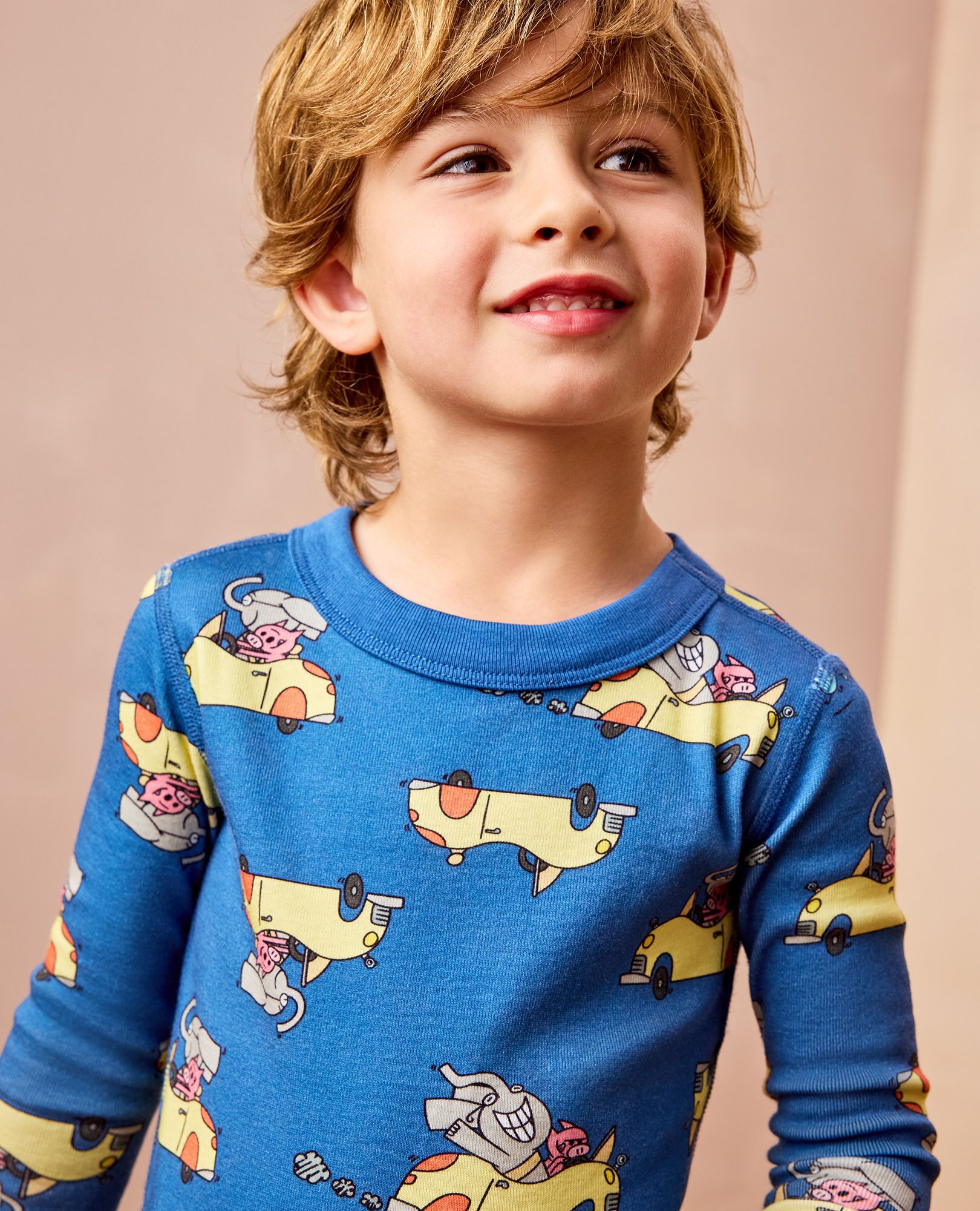 Elephant & Piggie HannaJams™ Pajama Set in Hidden Pigeon Cars Blue - main