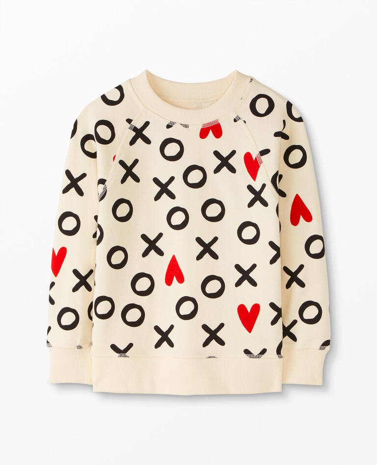 Valentines Print Sweatshirt In French Terry in Hugs And Hearts - main