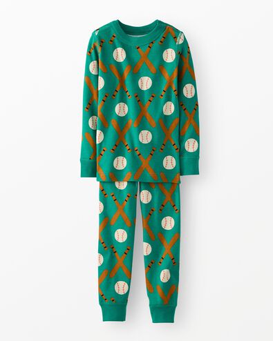 HannaJams™ Pajama Set in Home Run on Green - main