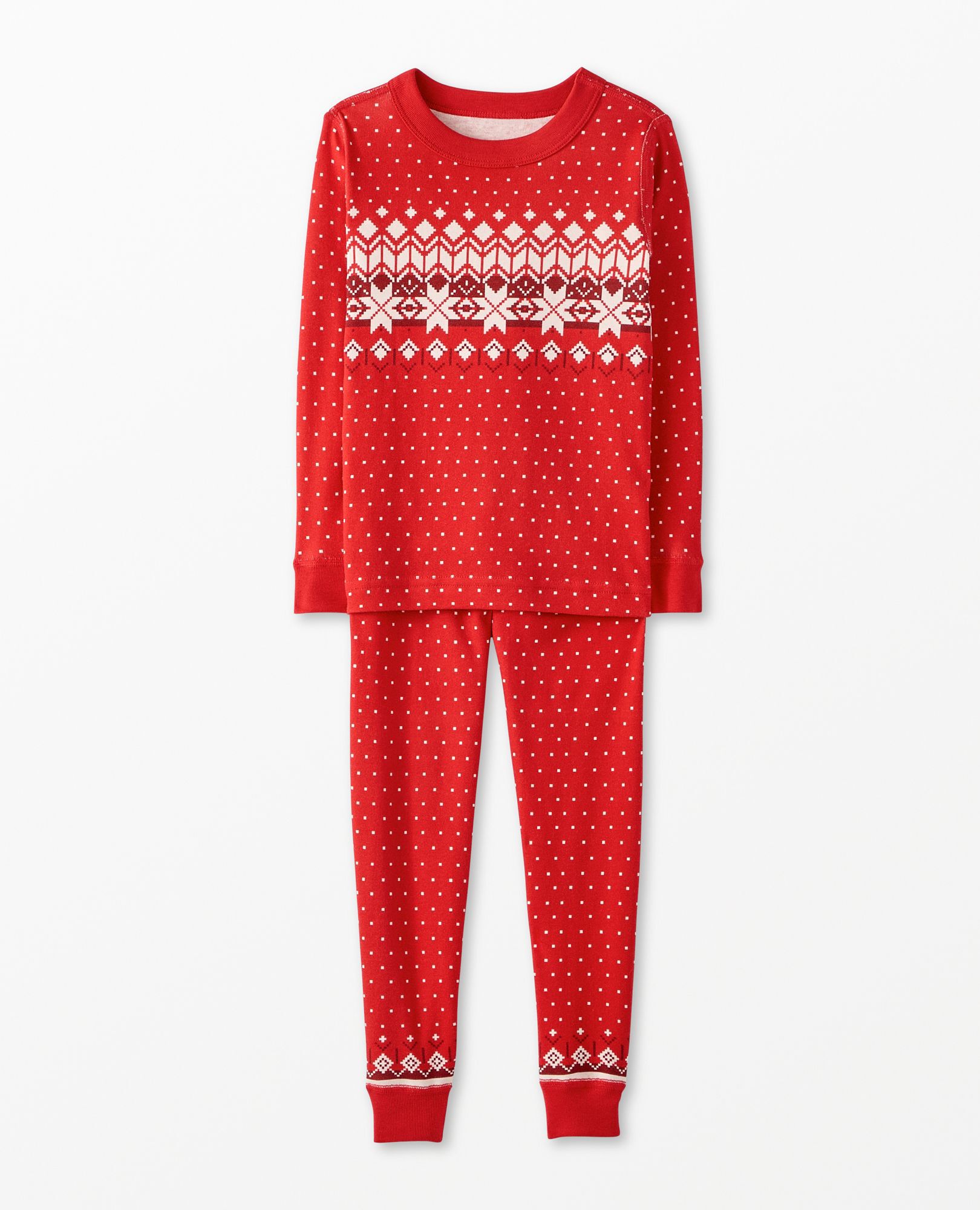 Holiday HannaJams™ Pajama Set in Ribbon Red Fairisle - main