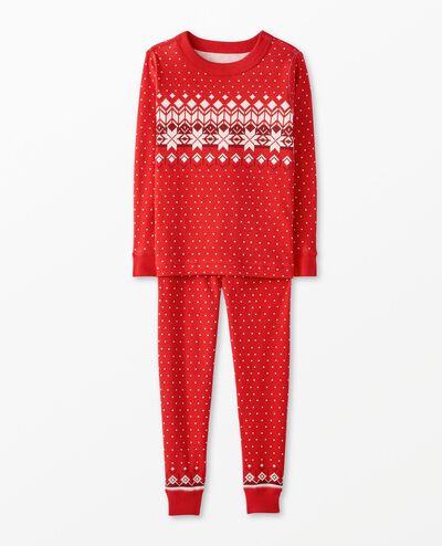 Holiday HannaJams™ Pajama Set in Ribbon Red Fairisle - main