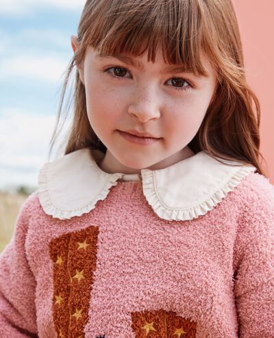 Marshmallow Graphic Sweater in Powdered Rose - main