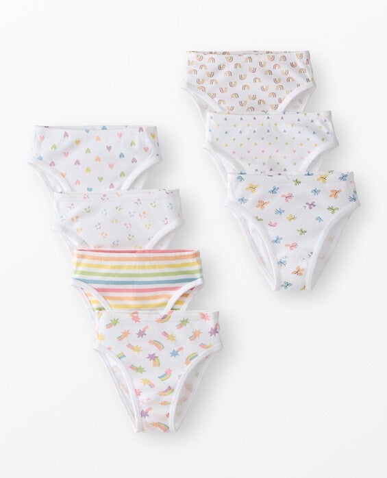 Girls' Rainbow 7Pk 7-Pack Organic Cotton Hipster Underwear in 100% Cotton - Size Little Kids M by Hanna Andersson