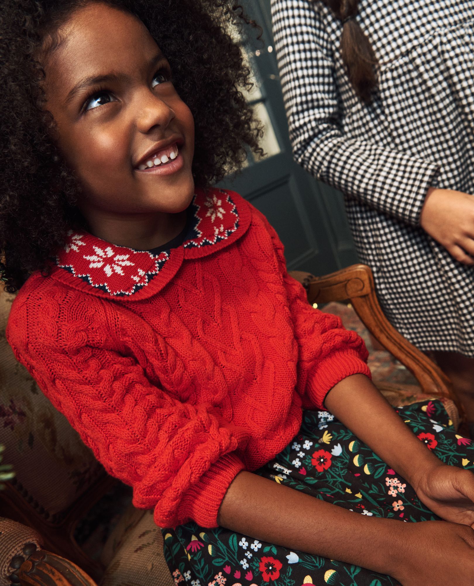Red sweater knit top
