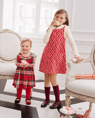 Baby Long Sleeve Skater Dress & Leggings Set in Red Holiday Plaid - main