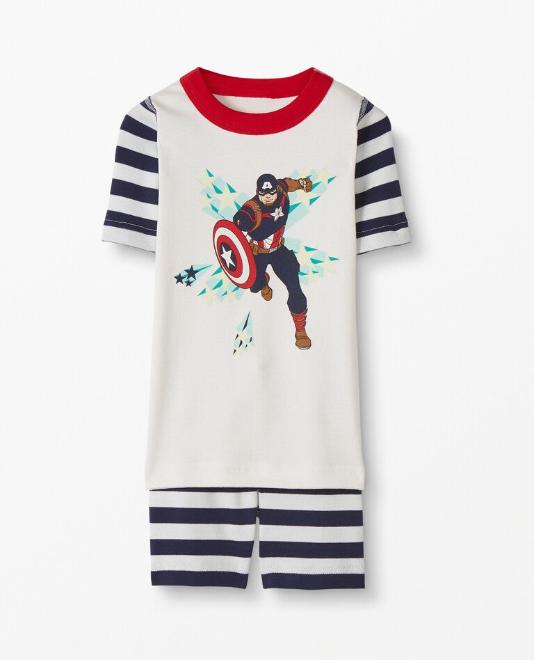 Marvel S Captain America Short John Pajamas In Organic Cotton