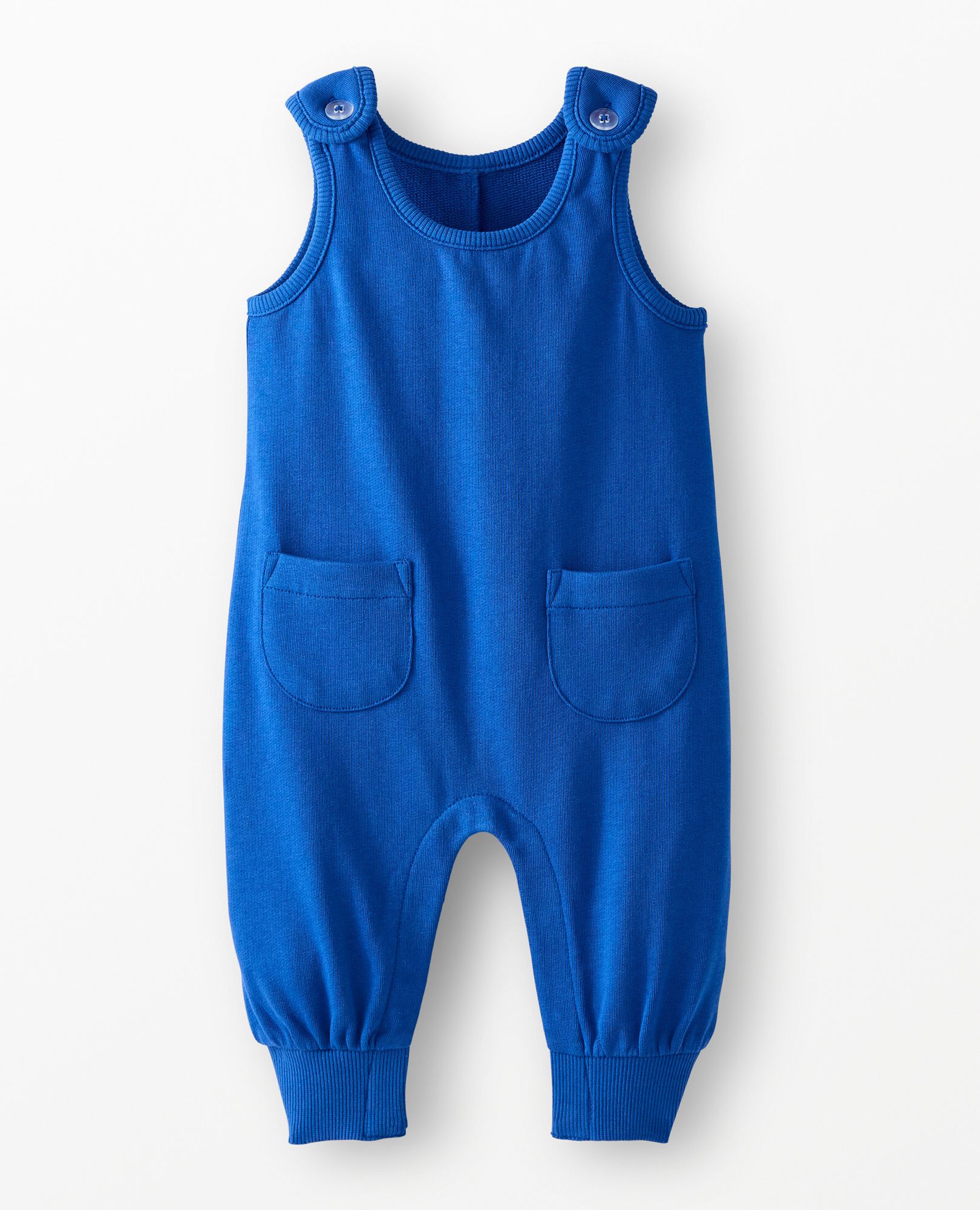 Baby French Terry Overalls in Happy Blue - main