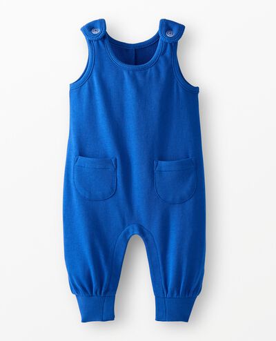 Baby French Terry Overalls in Happy Blue - main