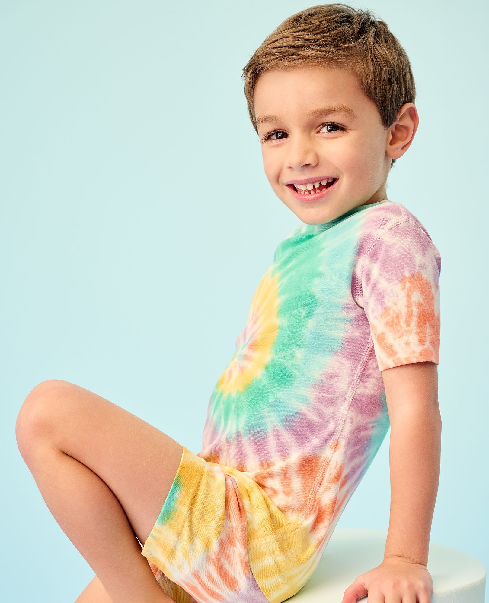 HannaJams™ Pajama Set in Multi-Colored Spiral Tie Dye SU26 - main