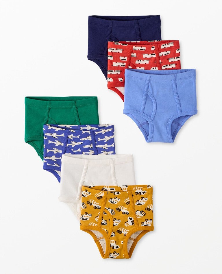 7-Pack Organic Cotton Classic Briefs in Boy's Transportation Classic Unders - main
