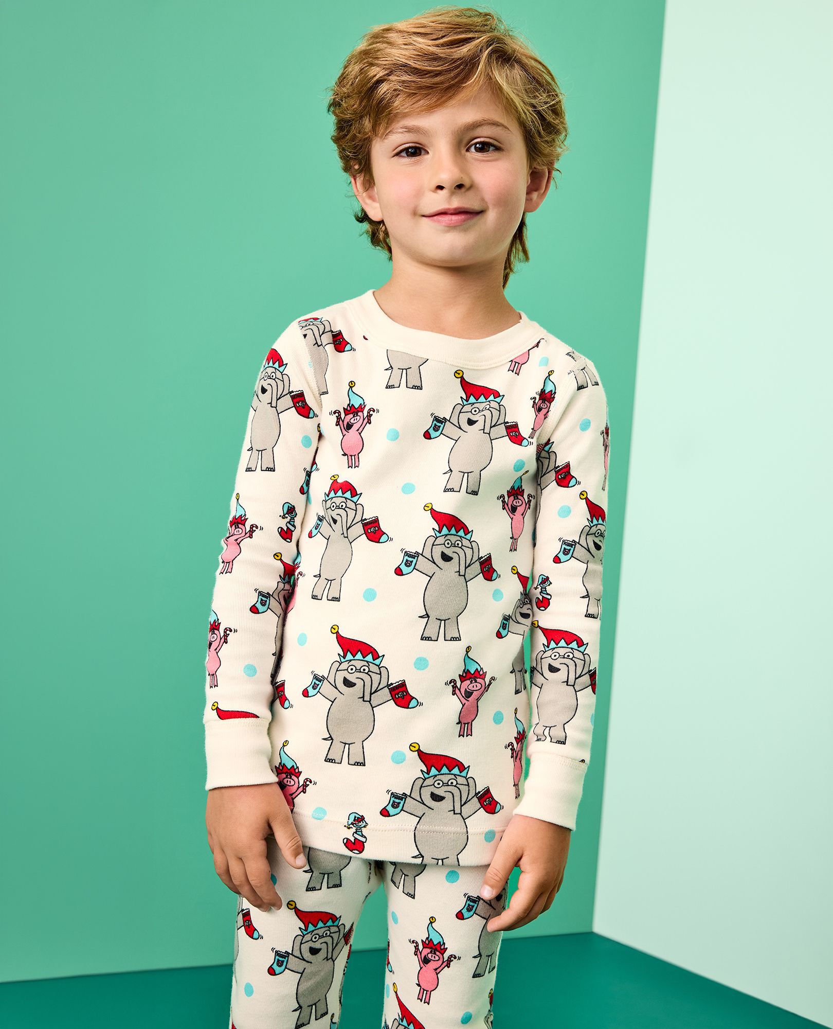 Elephant & Piggie Holiday HannaJams™ Pajama Set in Hidden Pigeon Holiday - main