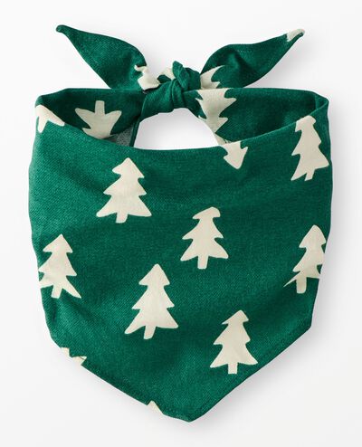 Flannel Dog Bandana in Happy Trees on Green - main