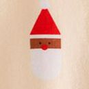 Adult Holiday Flannel Pajama Top in Scandi Santa on Almond Oil - swatch