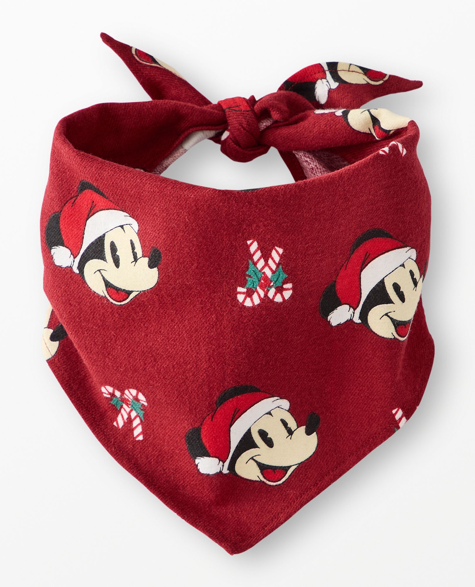Disney Mickey Mouse Holiday Flannel Dog Bandana in Mickey Candy Cane - main