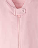 Baby Zip Footed Sleeper In Organic Cotton in Petal Pink - main
