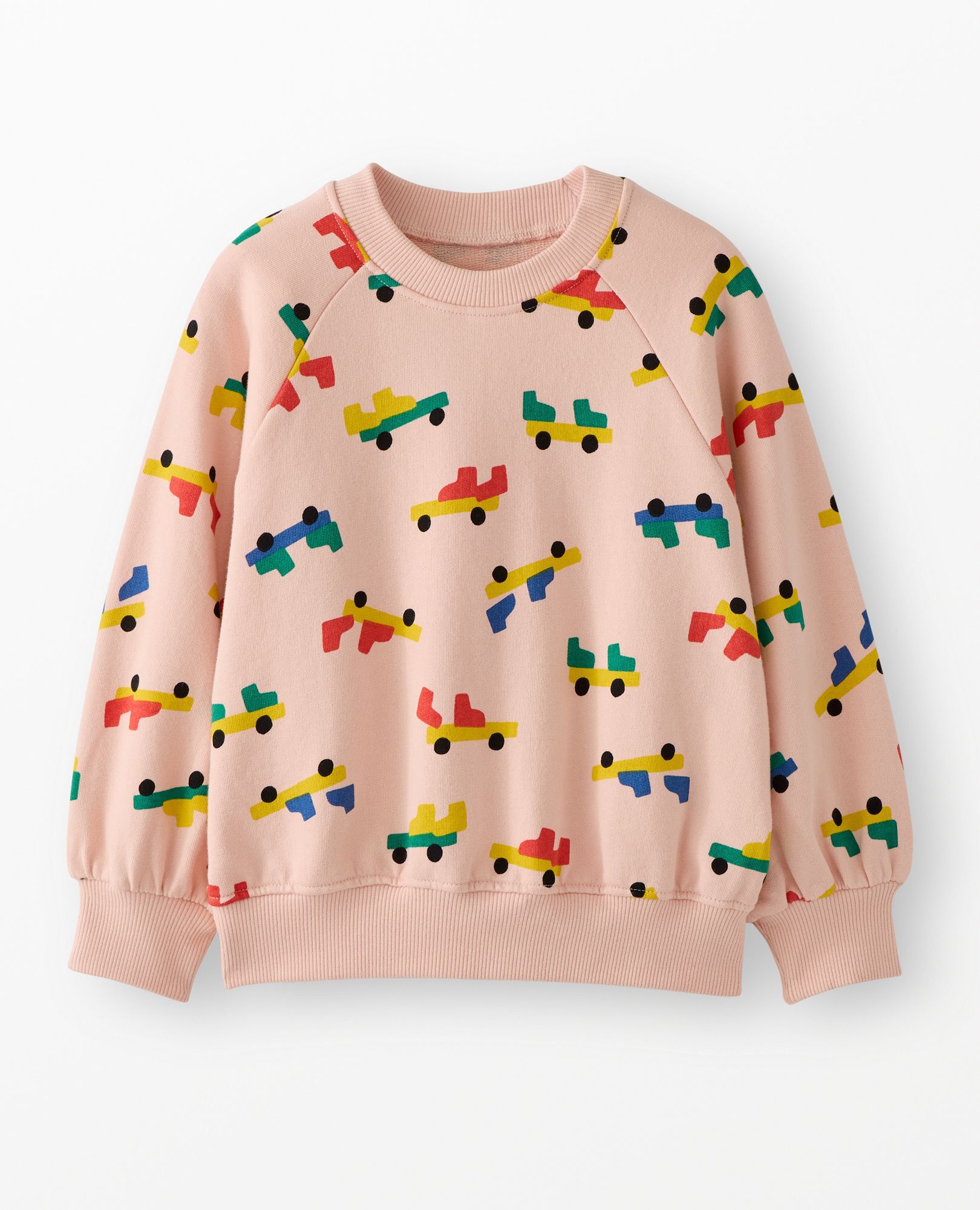 Oversized French Terry Bubble Sweatshirt in Skateboarding on Pink - main
