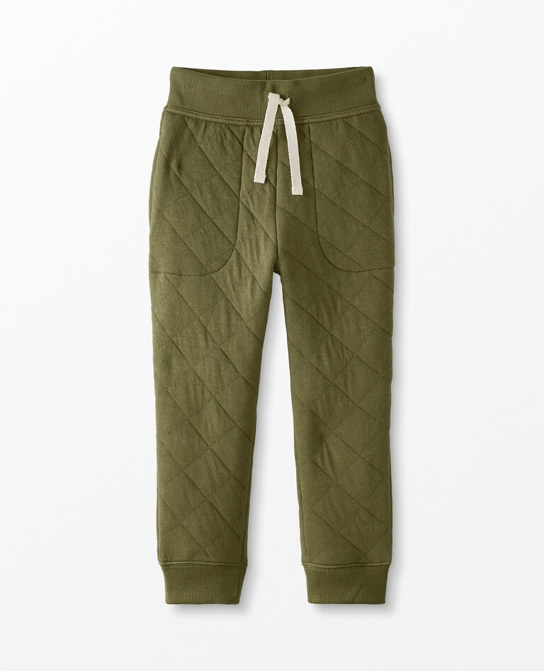 Quilted Jogger in Green Olive - main
